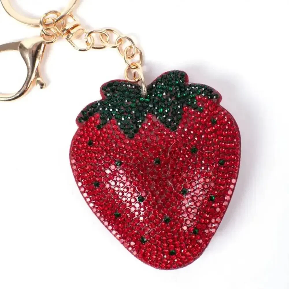 Strawberry Crystal Keychain Keyring Bag Charm